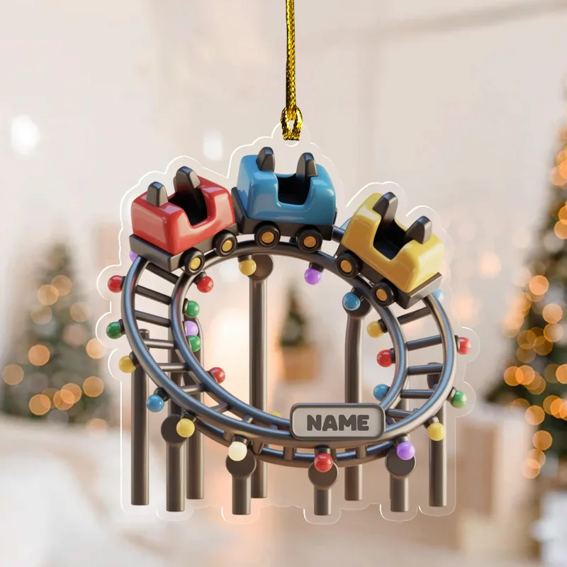 Personalized Roller Coaster Christmas Ornament