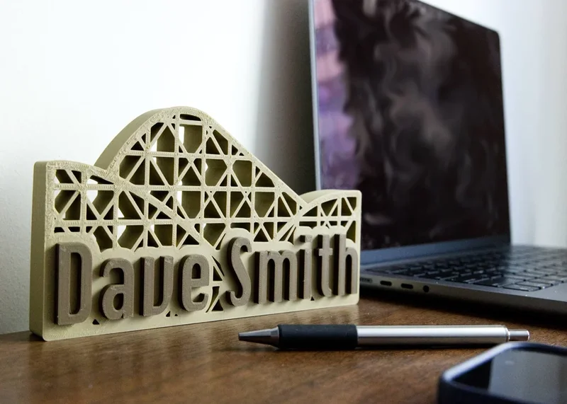 Personalized Roller Coaster Desktop Name Plate