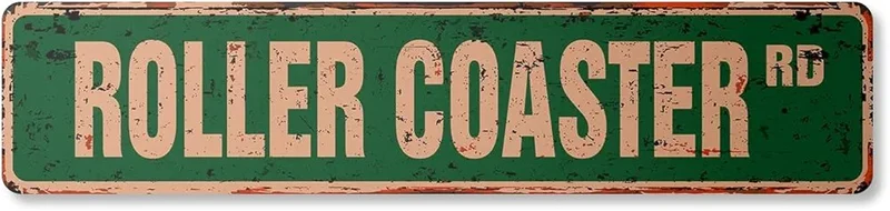 Roller Coaster Road Vintage Sign