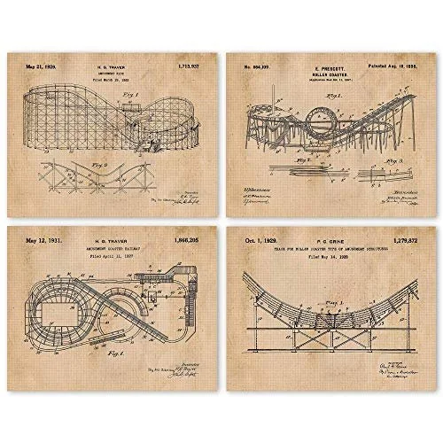 Vintage Roller Coaster Patent Prints